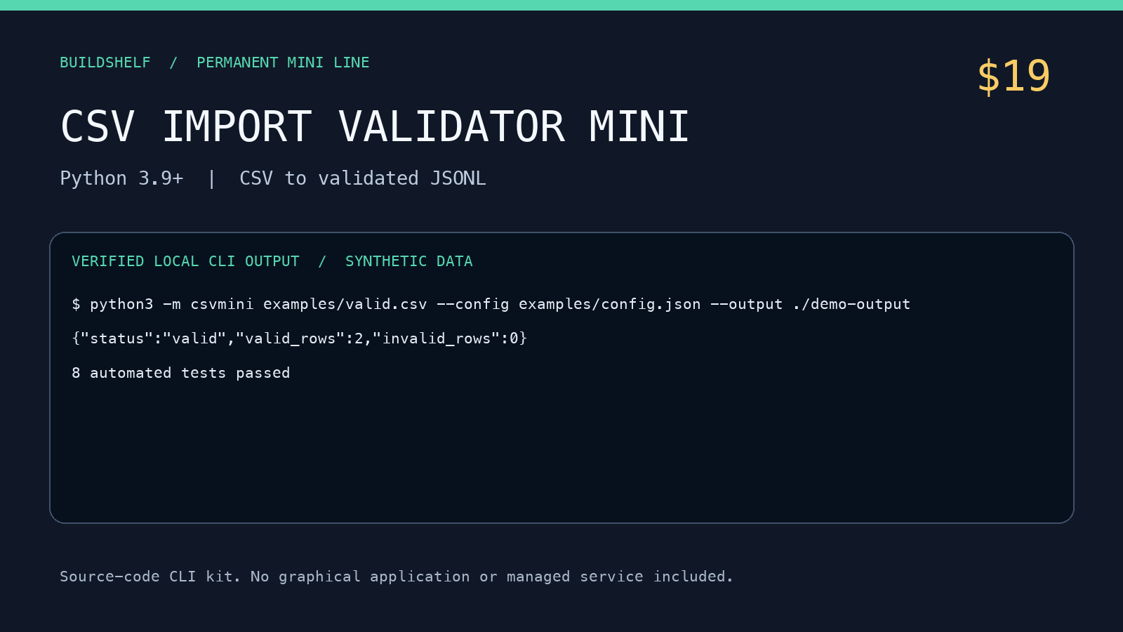 CSV取込バリデーター Mini 商品概要