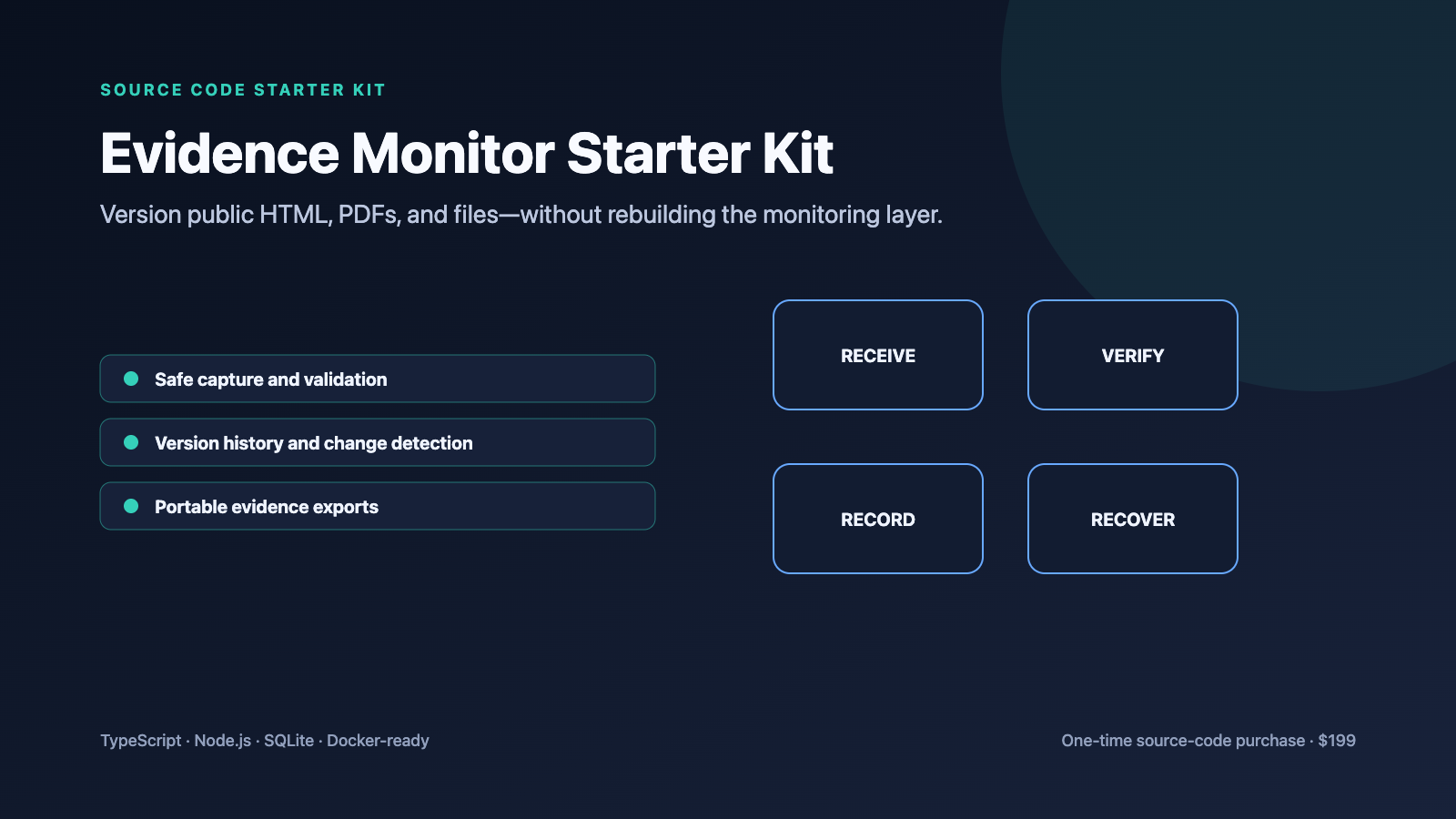 Evidence Monitor Starter Kit — Versioned HTML, PDF & File Monitoring preview
