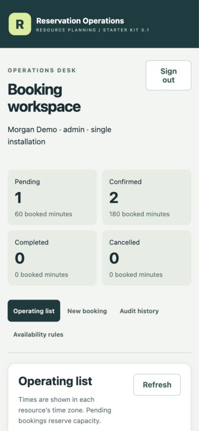 Actual 390px browser capture of operating list