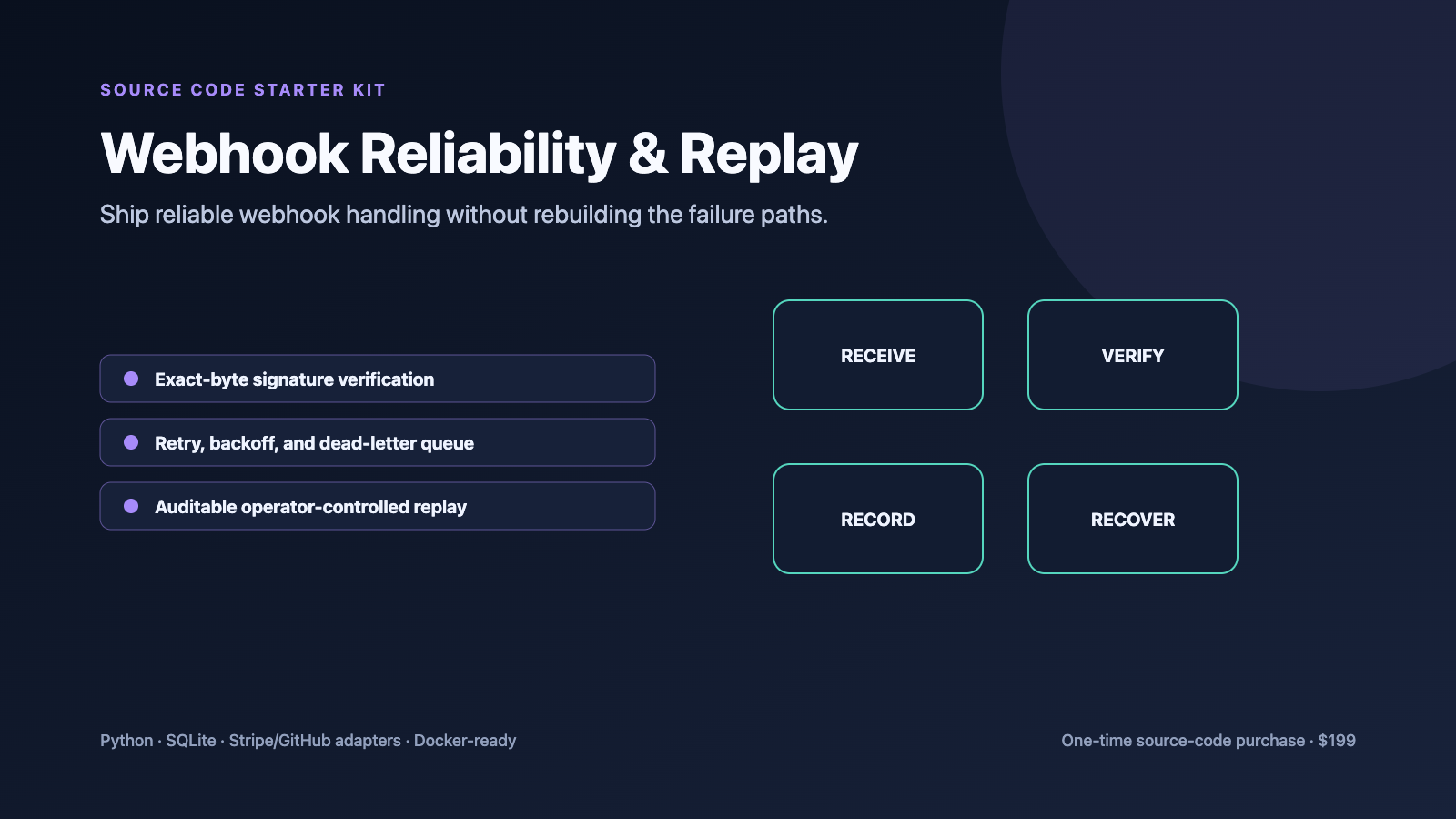 Webhook Reliability & Replay Starter Kit for Python preview