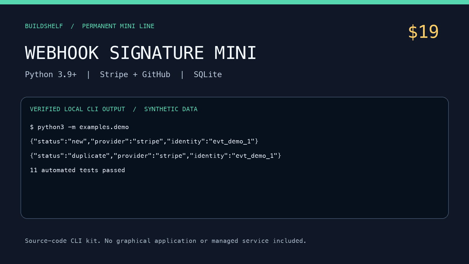 Webhook Signature & Replay Protection Mini overview
