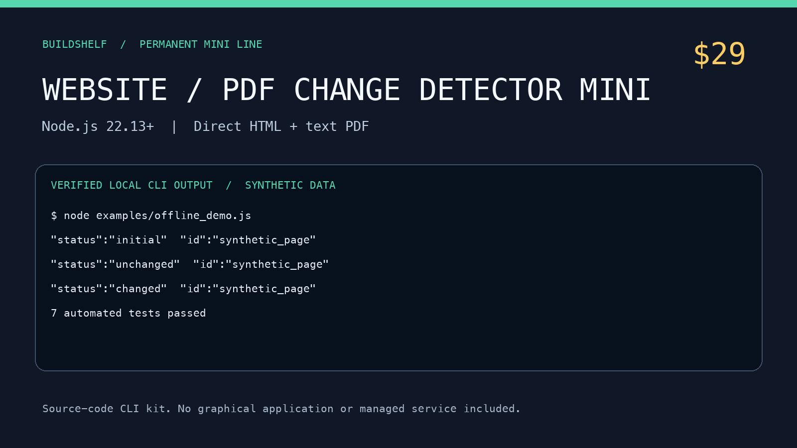 Webサイト・PDF変更検知 Mini 商品概要
